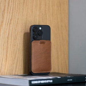 Portafoglio in pelle per 6 carte compatibile con MagSafe / per iPhone 16/15/14/13, 16/15/14 Plus, iPhone 16/15/14/13 Pro, 16/15/14/13 Pro Max, 13 Mini
