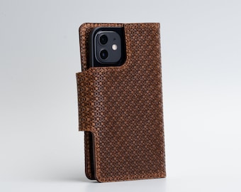 Leather case for iPhone 12,12 mini,12 Pro,12 Pro Max,11,11 Pro,11 Pro Max,XR embossed snake print Italian vegetable-tanned leather Xs,SE