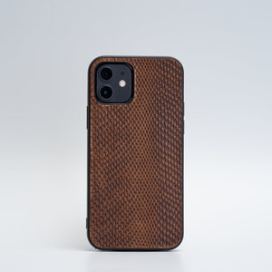 Leather case for iPhone 12,12 mini,12 Pro,12 Pro Max,11,11 Pro,11 Pro Max,XR, Xs, embossed snake print vegetable-tanned Italian leather