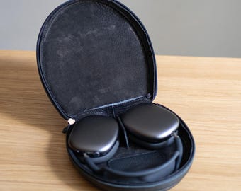 Flat-Grain Leather AirPods Max Case with Zip-Around Closure
