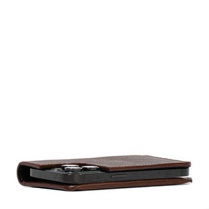 iphone folio case brown leather the minimalist compatible with apple and nomad shockproof case for man or woman in mahogany dark brown color