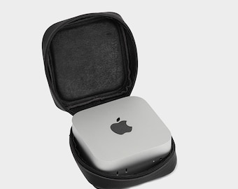 Leather Mac Mini Case: Handcrafted Italian Full-Grain, Suede Lined