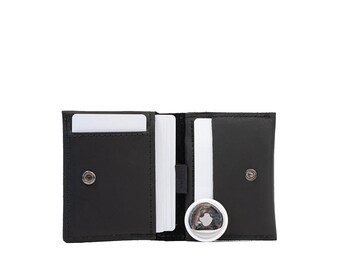 Slim AirTag compatible Wallet – Torx-Screw Pocket, Leather type „Crazy Horse” | Minimalist 5.0