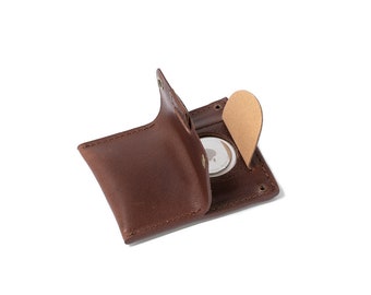 Italian Leather Card Holder for AirTag: Hidden Pocket, Personalization (The Minimalist 2.0)