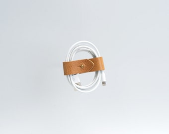 Leather organizer for charging cords (iPhone, iPad, MacBook, etc.)