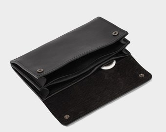 Clutch-Style Wallet for AirTag: Hidden Pocket, Security Screw, Premium Italian Full-Grain Leather (Long 2.1)