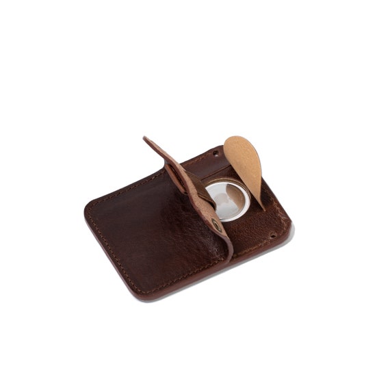 AirTag Billfold Wallet with Large Coin Pouch Brown