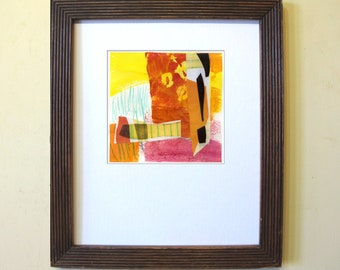 Small abstract paper collage, colorful, original art, one of a kind, affordable art