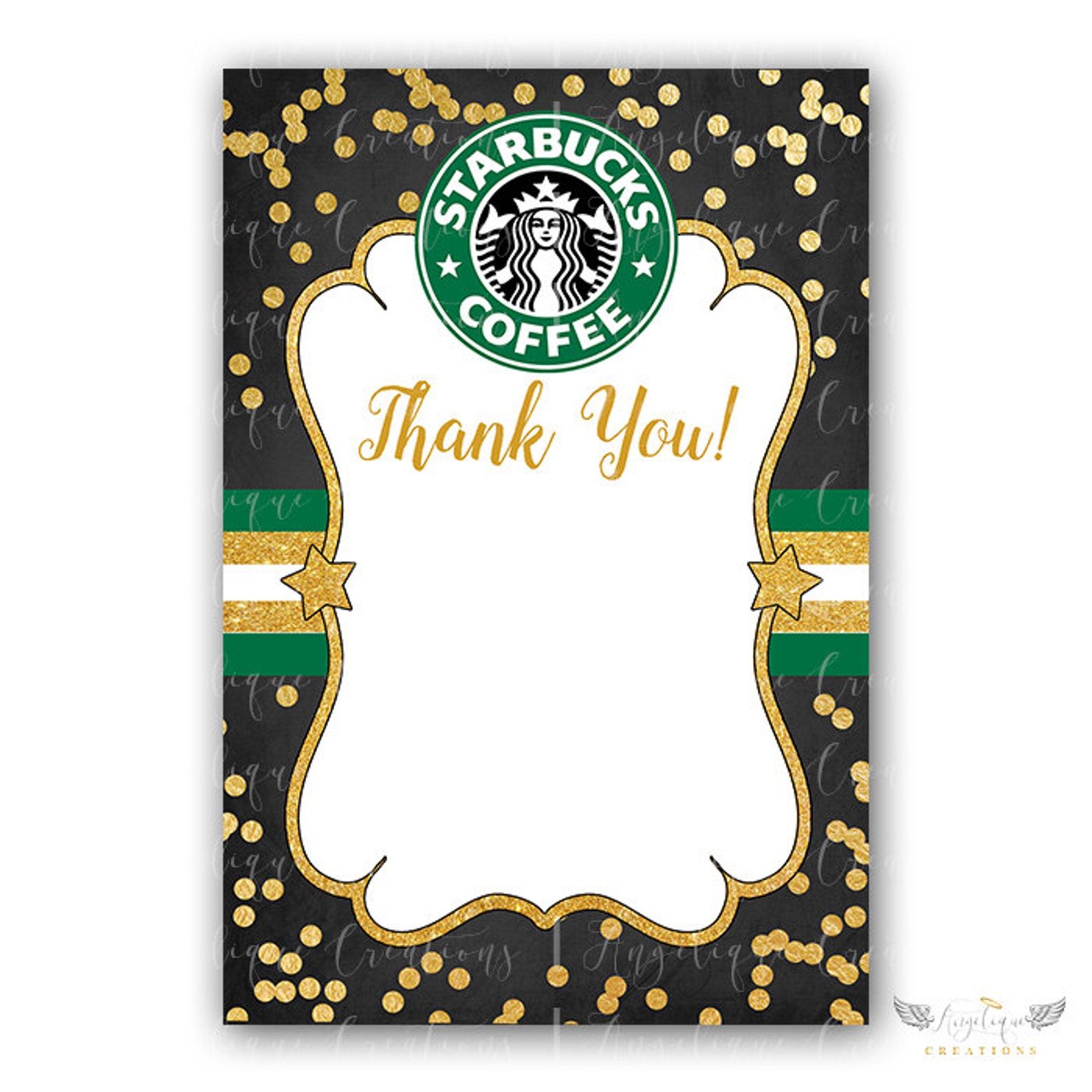Starbucks Latte Birthday Invitations Blank Digital Thank Etsy