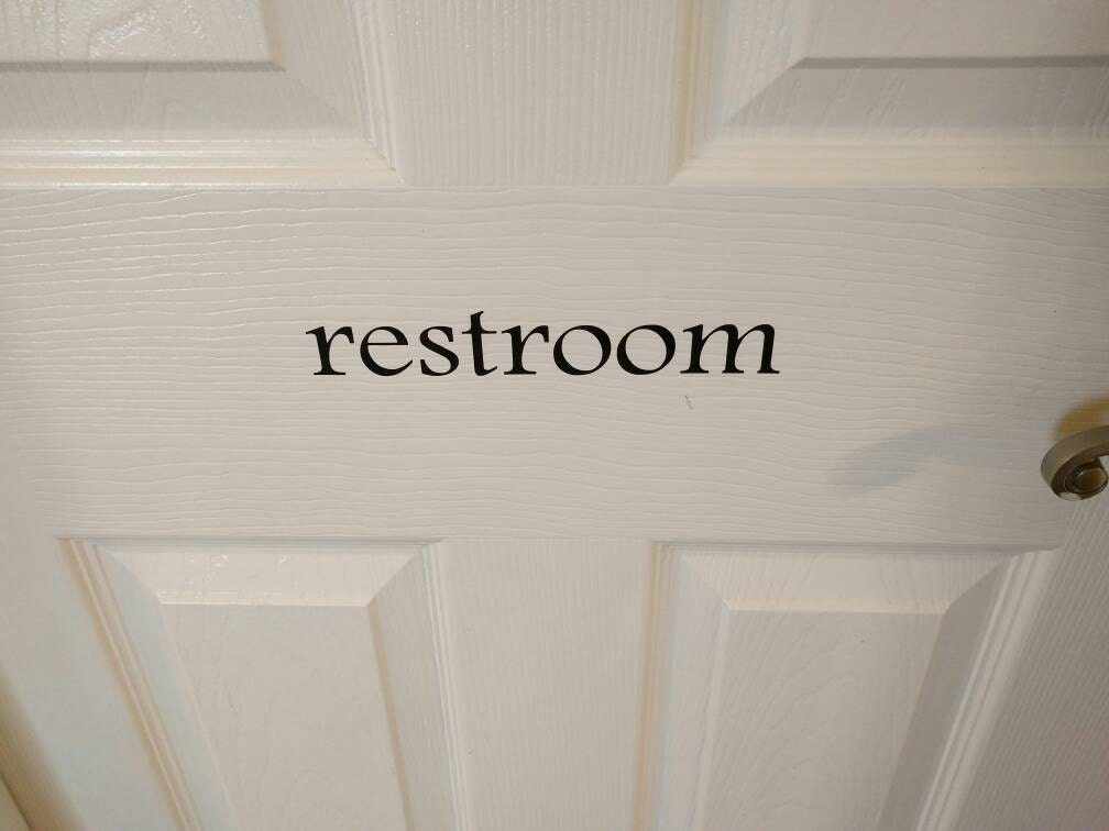 Restroom/Bathroom door decal Etsy