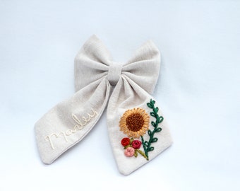 CUSTOM* Hand Embroidered Bow