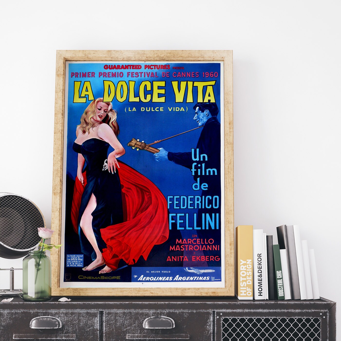 Poster Incorniciato La Dolce Vita - 1960 Film Di Fellini, Prodotto In Italia - Foto 9