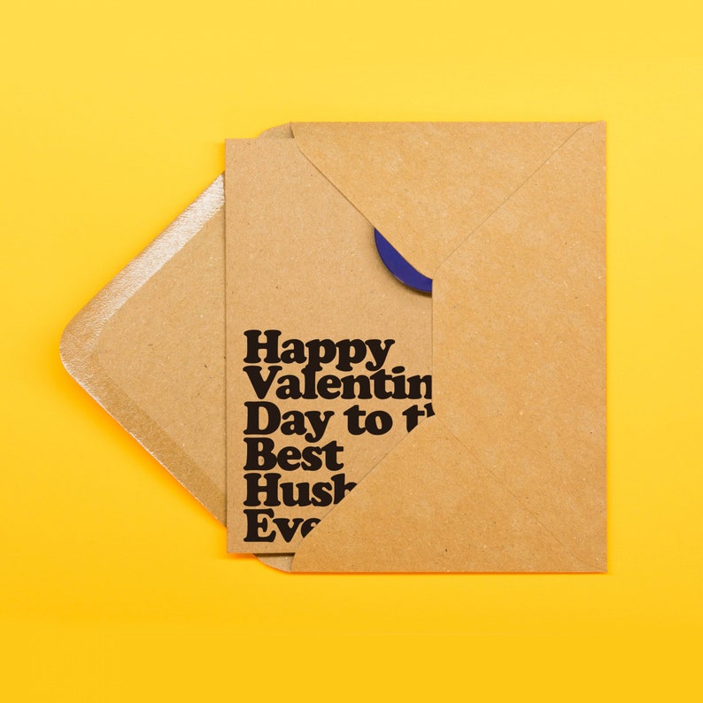 Happy Valentine/'s Day To The Best Husband Ever Hand Crafted Badge Card