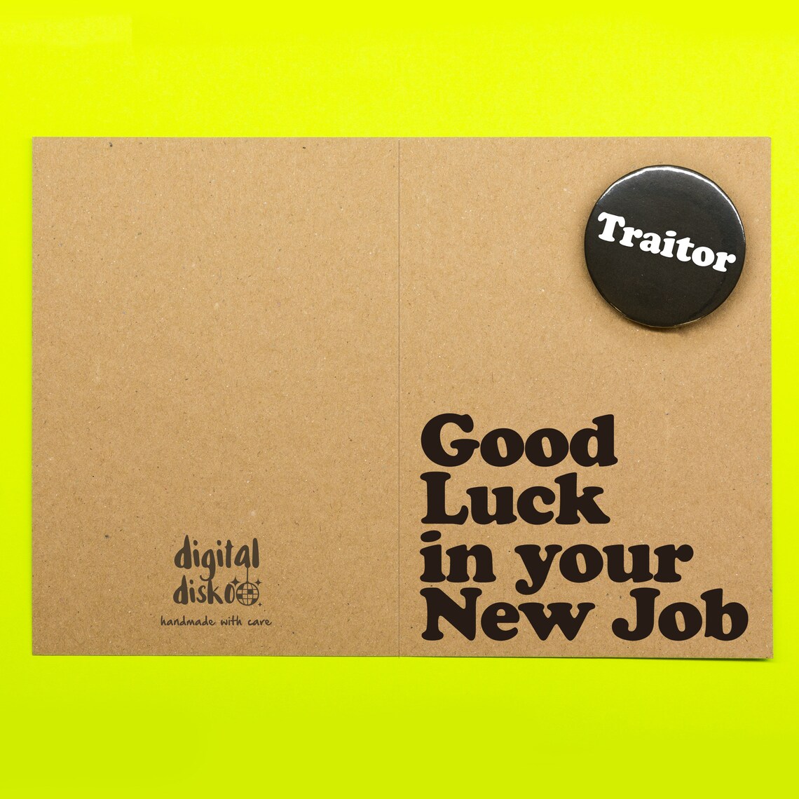 Good Luck In Your New Job Hand Crafted Badge Card Etsy