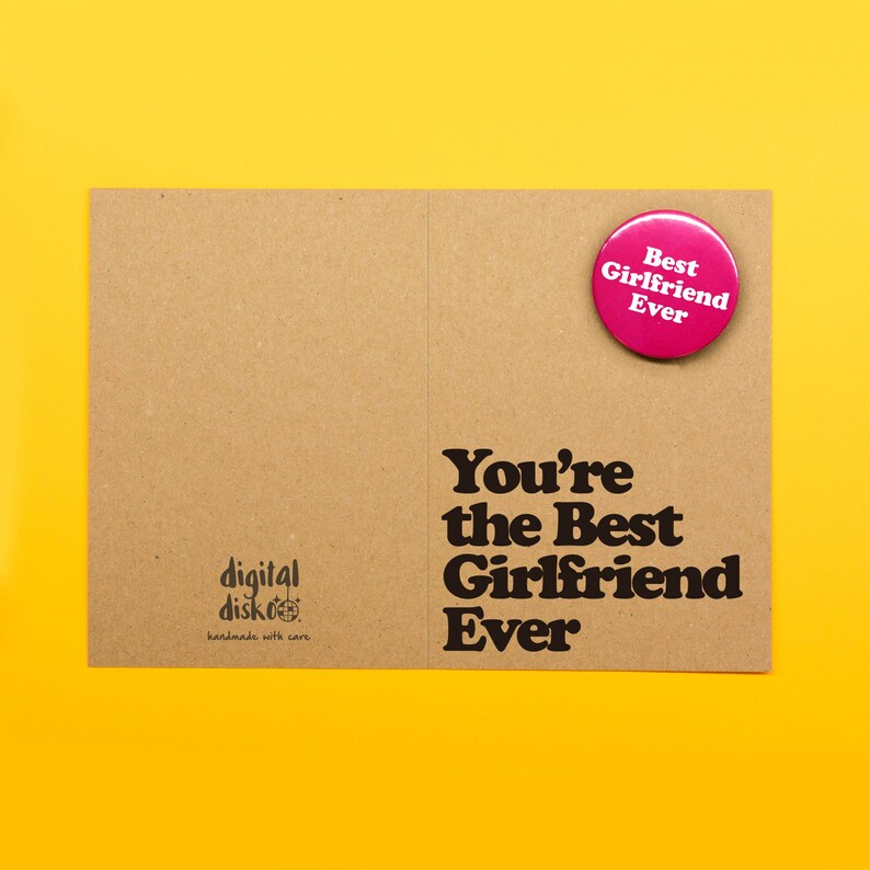 You're the Best Girlfriend Ever Hand Crafted Badge Card Etsy