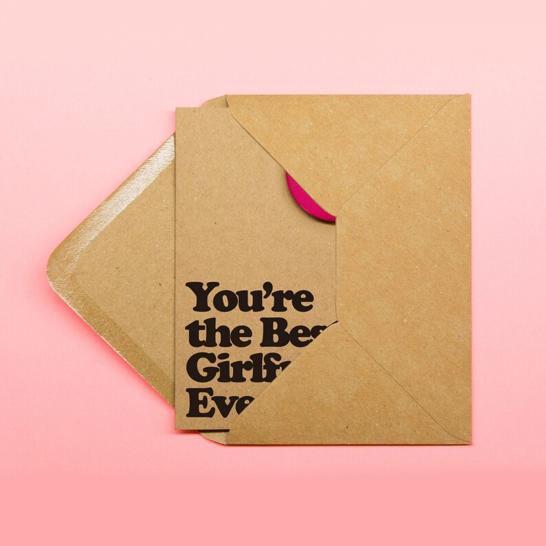 You're the Best Girlfriend Ever Hand Crafted Badge Card Etsy