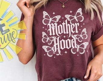 Motherhood Shirt, Mother Hood, Trendy Mama Shirt, Mama Tee, Retro Mom Shirt, Aesthetic Mama Shirt, Graphic Tee for Moms, Mom Life Shirt