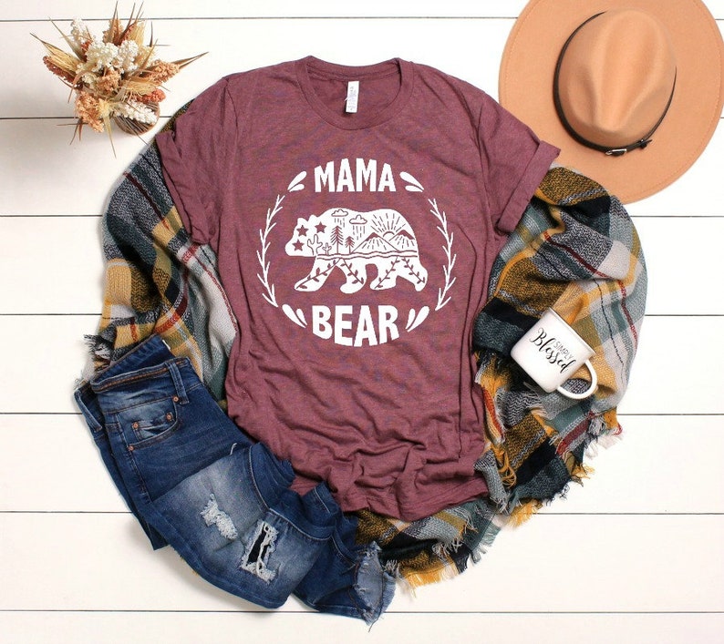 Mama Bear Shirt, Mama Bear, Mama Bear TShirt, Mom Life Shirt, MomLife Shirt, Pregnancy Gender Reveal, Momma Bear Shirt Boy Mom Girl Mom image 4