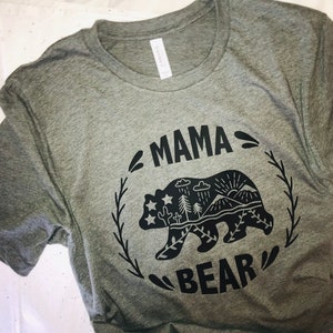 Mama Bear Shirt, Mama Bear, Mama Bear TShirt, Mom Life Shirt, MomLife Shirt, Pregnancy Gender Reveal, Momma Bear Shirt Boy Mom Girl Mom image 1