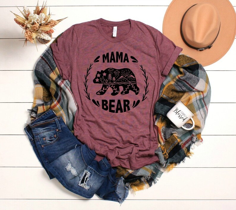 Mama Bear Shirt, Mama Bear, Mama Bear TShirt, Mom Life Shirt, MomLife Shirt, Pregnancy Gender Reveal, Momma Bear Shirt Boy Mom Girl Mom image 6