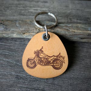 Motorcycle - Genuine leather keychain