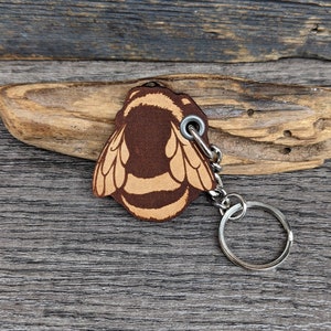 Bumble bee - genuine leather keychain