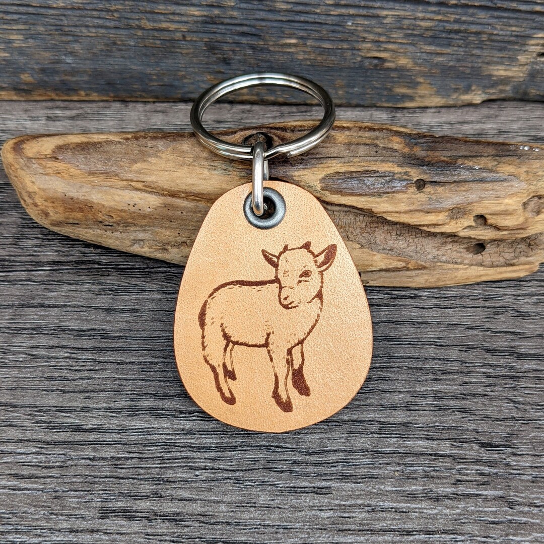 Baby Goat - Genuine Leather Keychain - Etsy