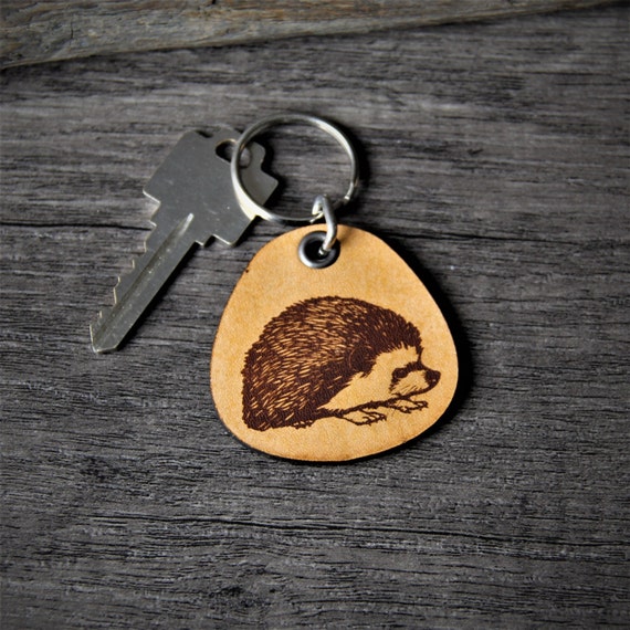 Key authentic chain handmade leather Italian hedgehog