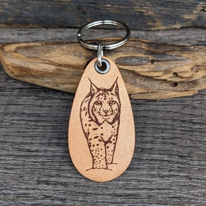 Lynx - genuine leather keychain