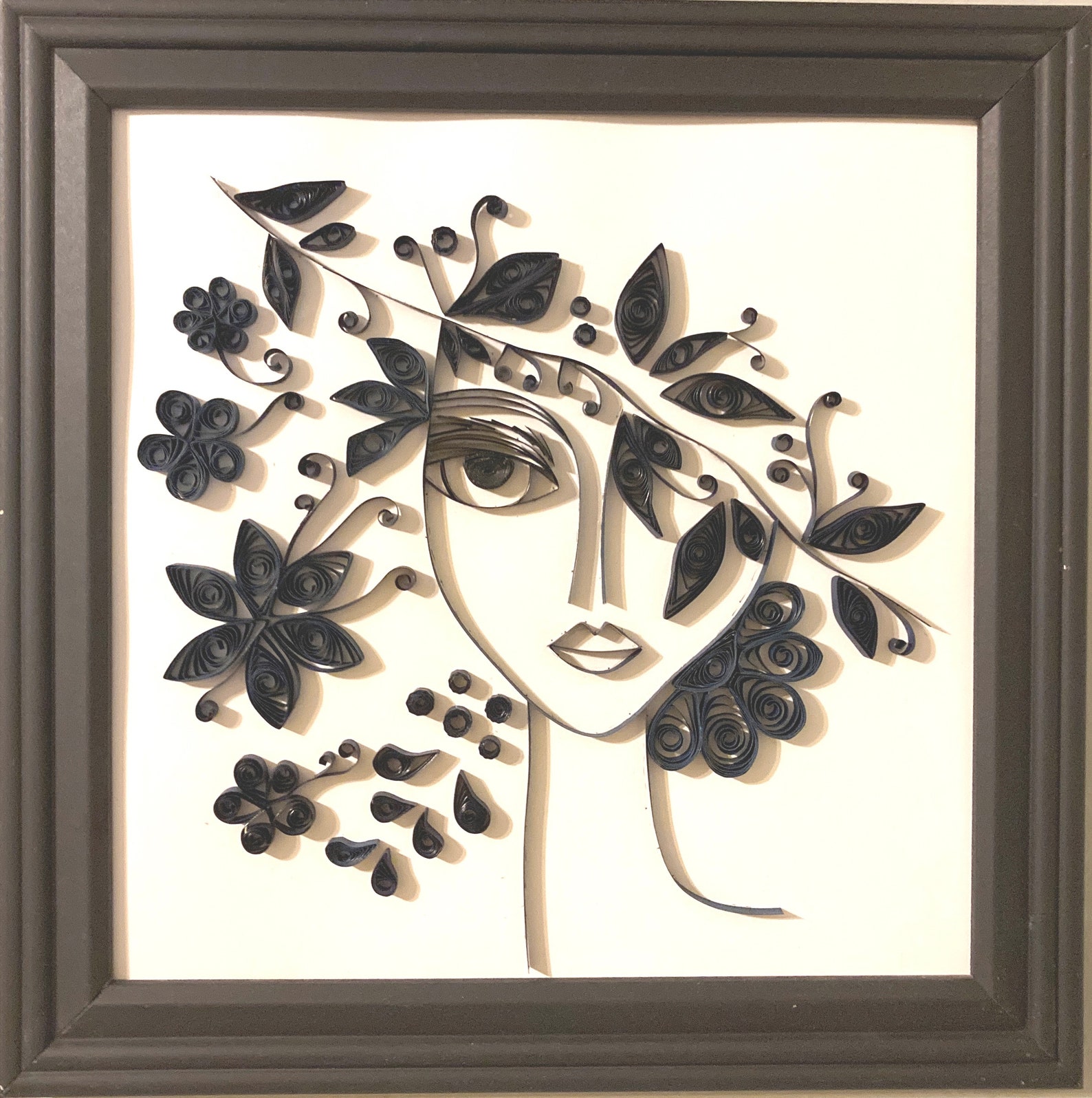 Flowers Girl Woman Paper quilling art Paper quilling face Etsy