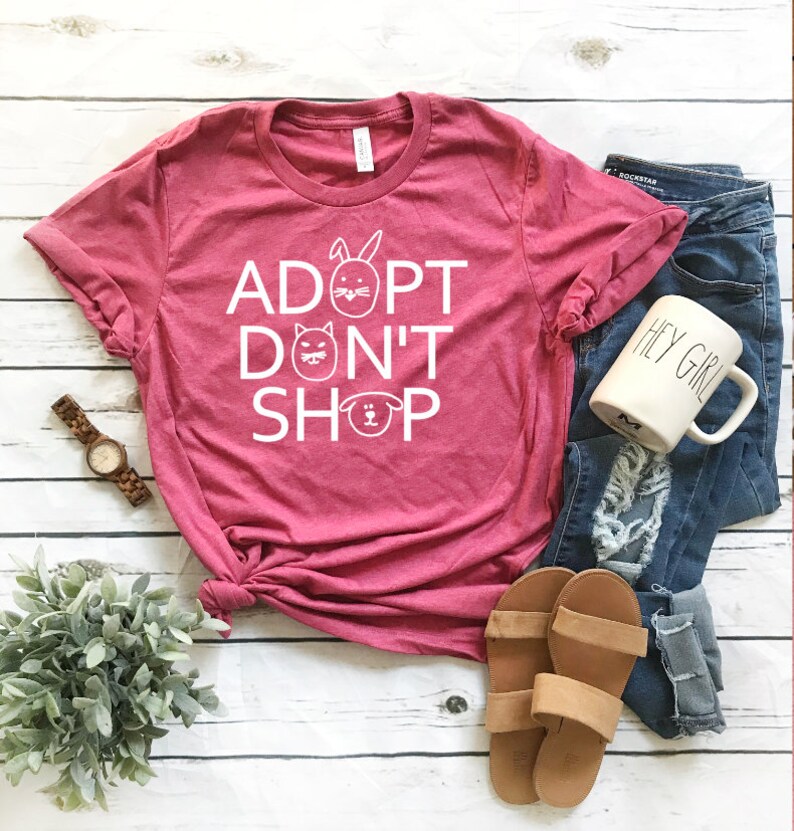 Animal lover shirt© Adopt don't shop Tshirt animal Etsy