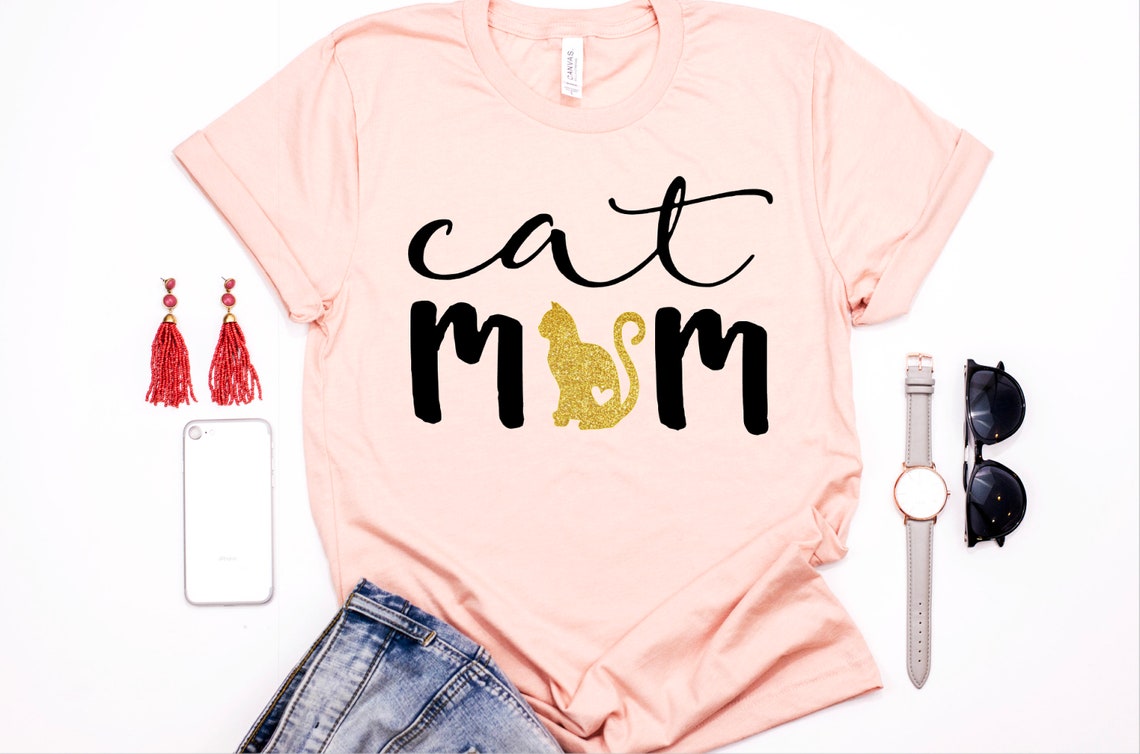 Cat mom shirt cat mom Tshirt cat mama shirt fur mama Etsy