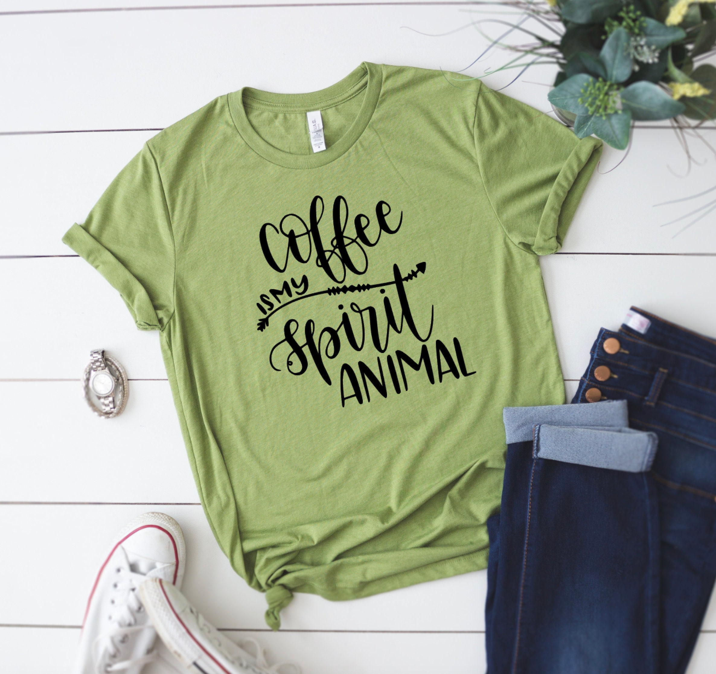 Coffee is my spirit animal shirt coffee shirt funny coffee | Etsy