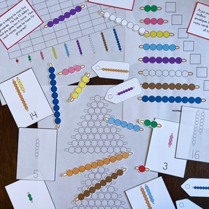 Montessori Colored Bead Bars Extensions Bundle