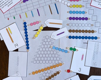 Montessori Colored Bead Bars Extensions Bundle