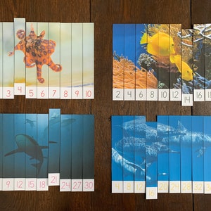 Montessori-Inspired Sea Creature Skip Counting Puzzles Printable