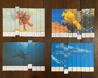 Montessori-Inspired Sea Creature Skip Counting Puzzles Printable