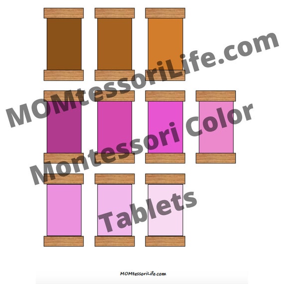 Montessori Sensorial Material Learning Color Tablet Box 1/2/3 Wood