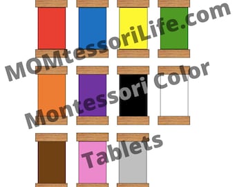 Printable Montessori Color Tablets - Color Box 1, 2, and 3