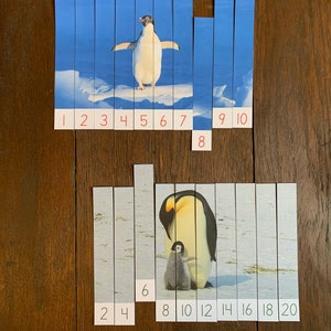 Montessori-Inspired Penguin Skip Counting Puzzles Printable