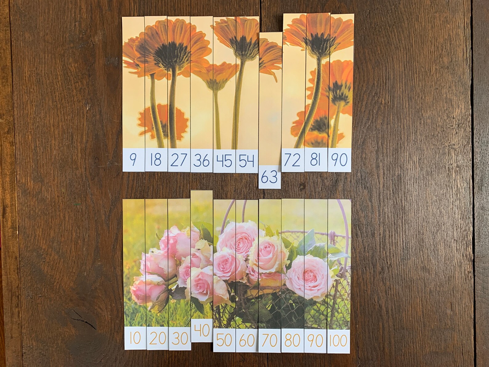 Montessori-inspired Flower Skip Counting Puzzles Printable | Etsy