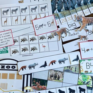 Montessori-inspirerad matematik på djurparken-paket