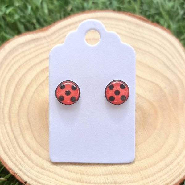 Ladybug earrings stainless steel - Hypoallergenic - fairy tale earrings