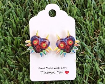 The legend of zelda Majoras Mask Earrings-Silver 925 Hypoallergenic earrings- Stainless steel - videogame - cute earrings