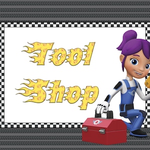Printable Blaze and the Monster Machines Tool Shop sign