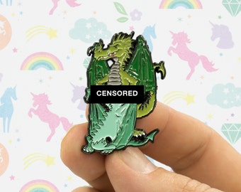Dragon Getting a Blowjob Enamel Pin, Great Gag Gift, Novelty Gift, or White Elephant Present