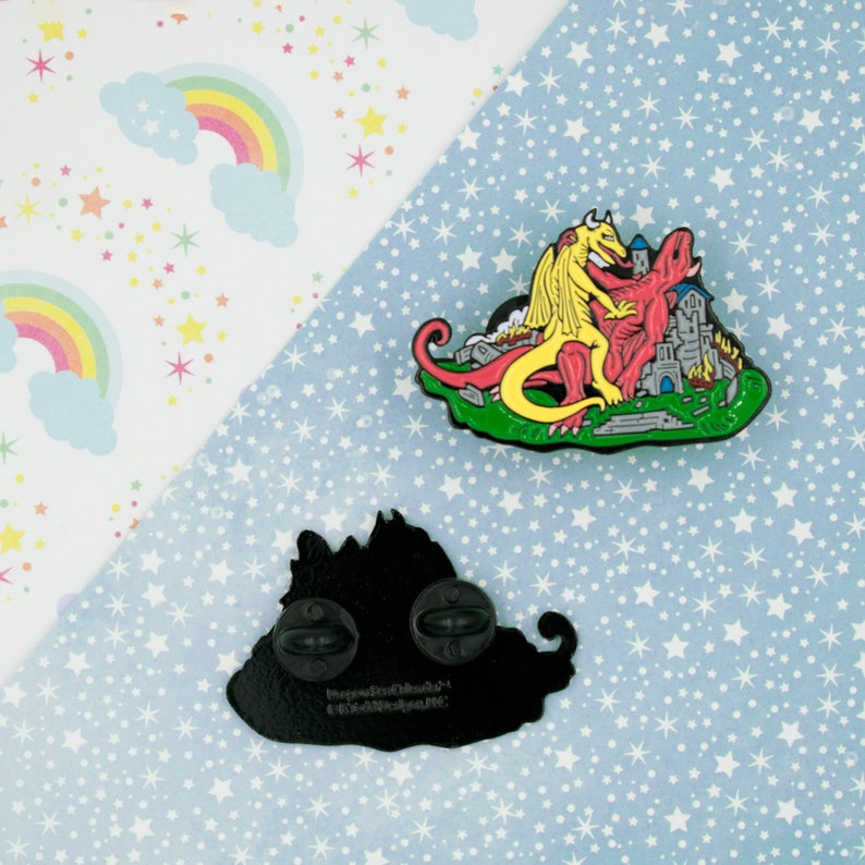 Dragons Having Sex On A Castle Enamel Pin Great Gag T Etsy