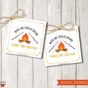 S&#39;more Tag Printable - Summer Camp Tag - Last Day of Camp Card - Camp Counselor Gift - Camp Favor Tag - Happy Camper Tag