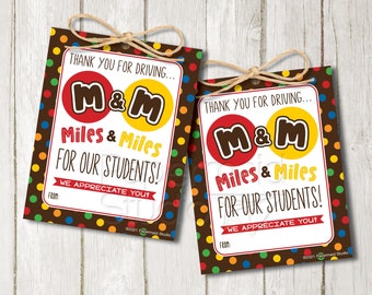 Bus Driver Appreciation Tag Printable - Bus Driver Gift - School Bus Driver Appreciation Thank You Tag - PTA PTO Bus Thank You Gift