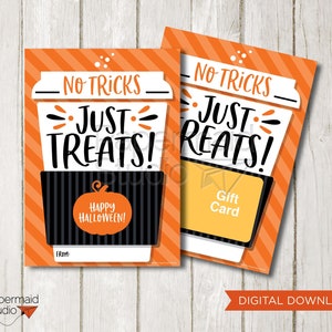 Halloween Gift Card Holder for Coffee - Teacher Halloween Gift - Halloween Party Favor - Adult Halloween Treat - Coworker Customers Gift